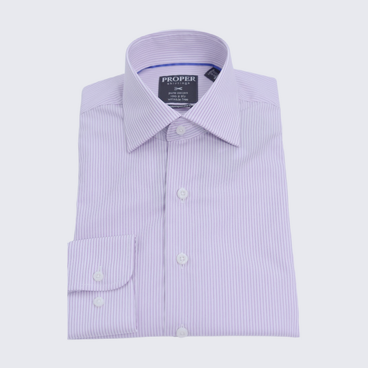 Men's Lavender Striped Contemporary Dress Shirt