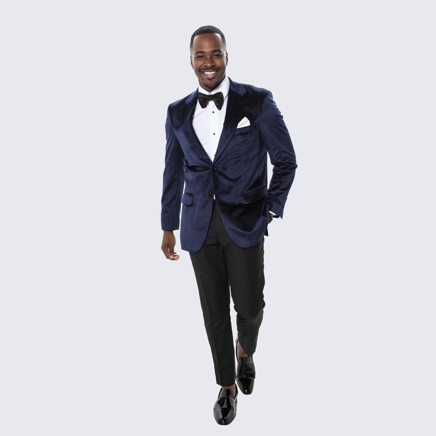 Navy Velvet Tuxedo Jacket with Notch Lapel – Wedding & Prom