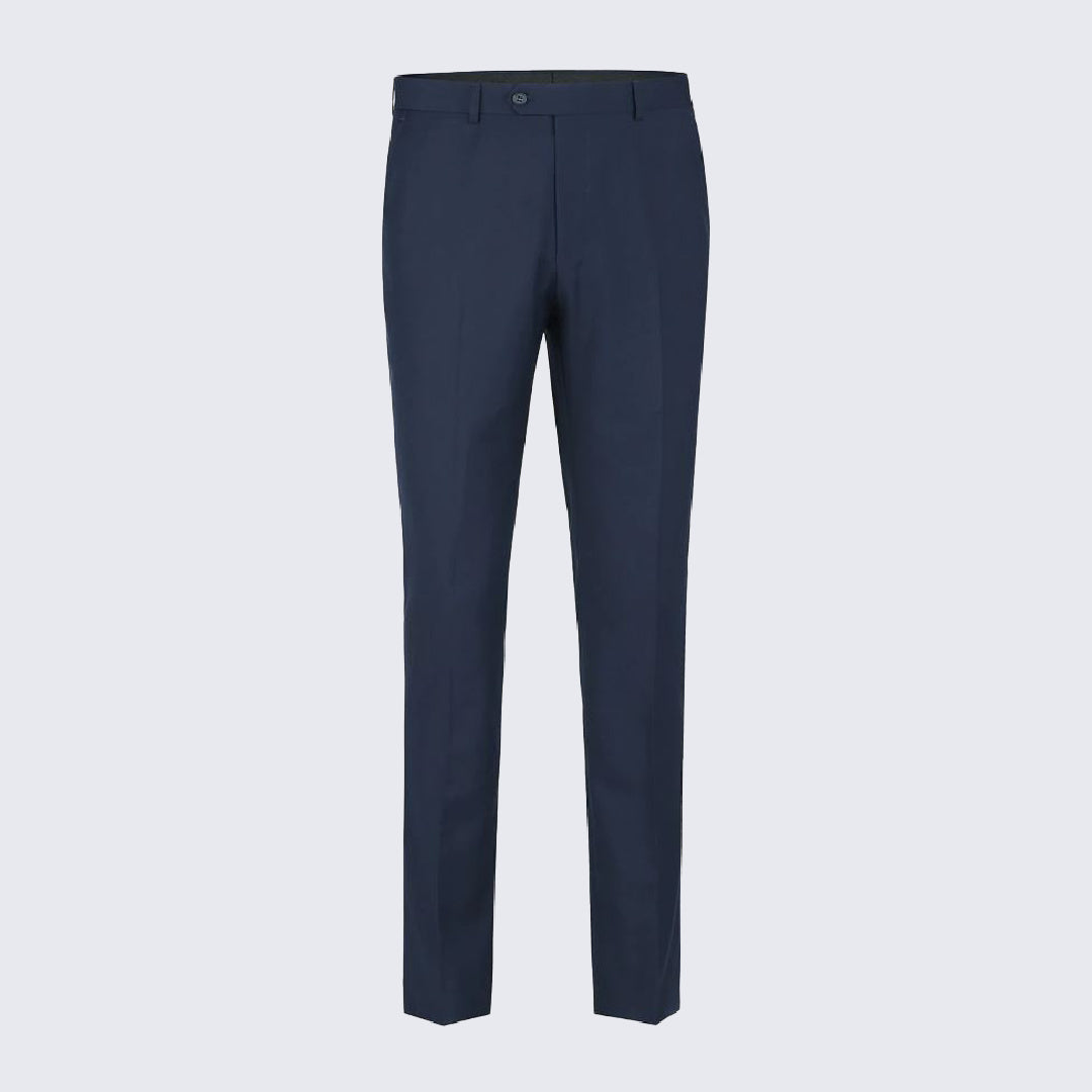 Men's Blue Classic Fit  Pants- Unhemmed