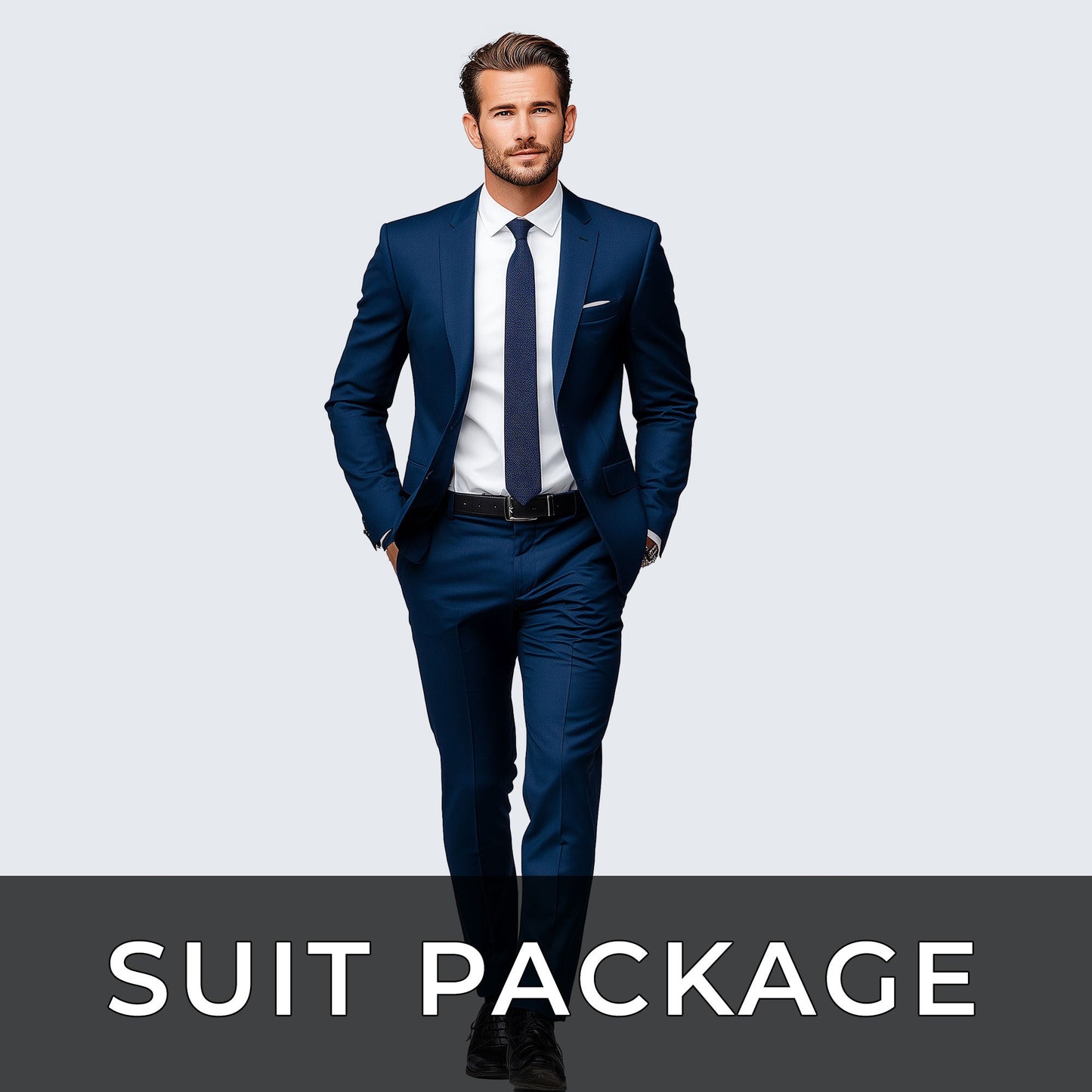 Navy Blue Suit Package – Slim or Classic Fit (Suit, Shirt & Tie)
