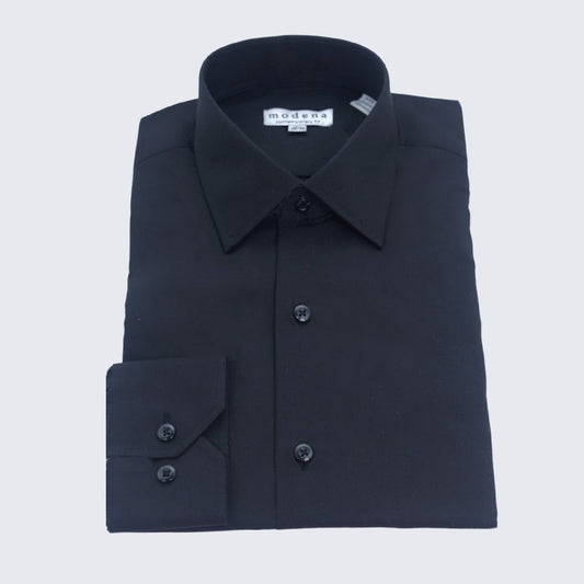 Men's Slim Black Fit Dress Shirt